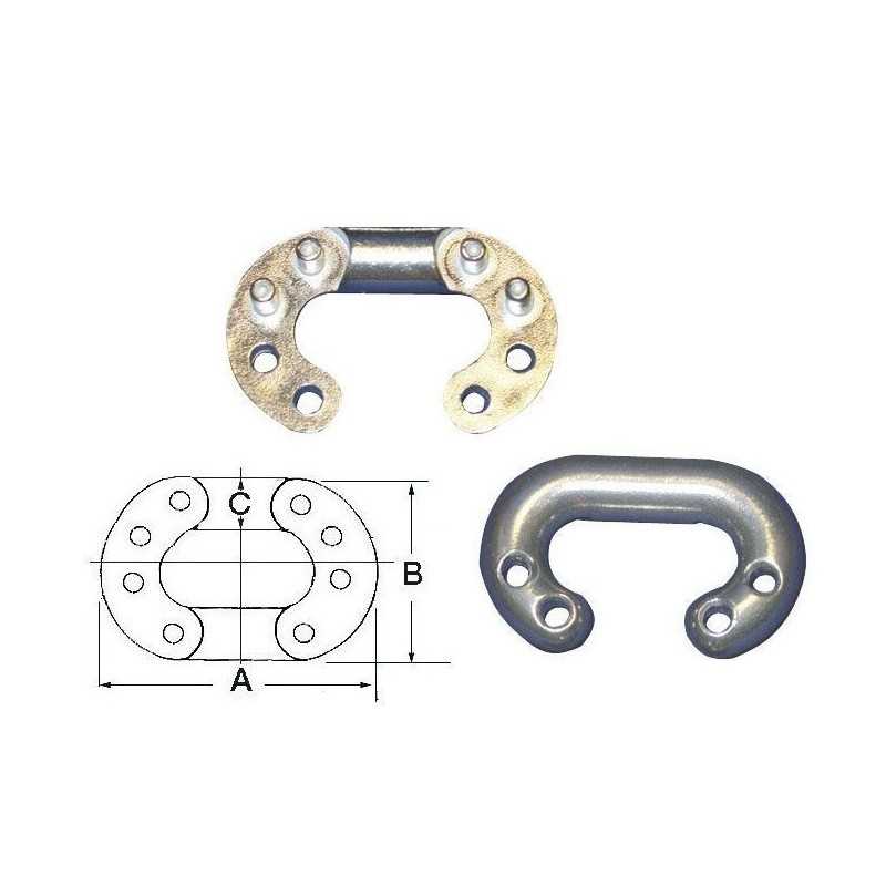 Falsamaglia in Inox con 8 punti di giuntura per catena calibrata 6mm