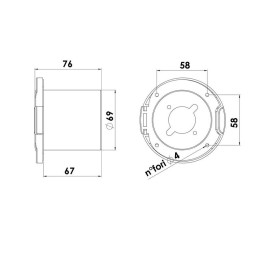 Contenitore per staccabatteria Incasso 70mm Abs bianco N50620701000