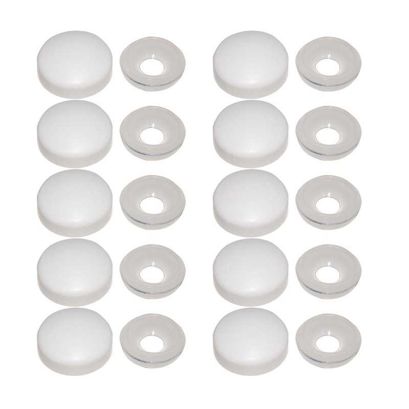 Kit 10 pezzi Sottovite con copritesta in nylon bianco 3,5-4,2mm