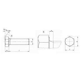 4PZ Viti a testa esagonale TF 10x25 Inox A2 DIN933 UNI5739