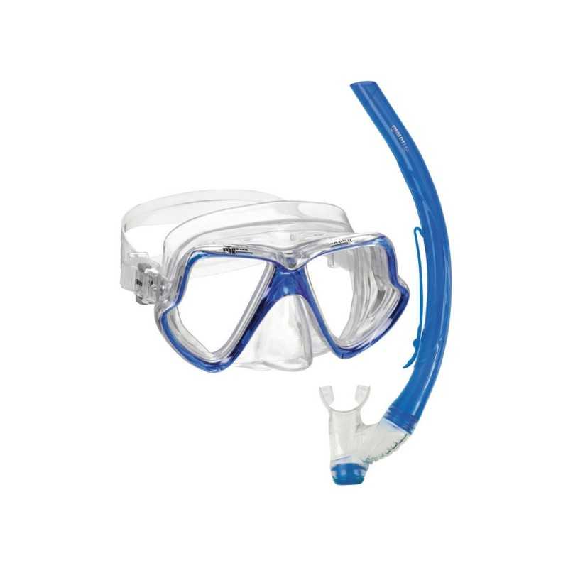 Set maschera e boccaglio in PVC per Adulto Blu N93957000003