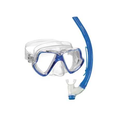 Set maschera e boccaglio in PVC per Adulto Blu N93957000003