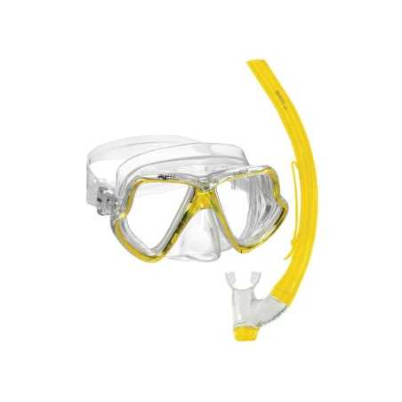 Set maschera e boccaglio in PVC per Bambino Giallo N93957000002