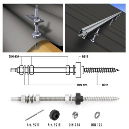 4 viti M10X200 autofilettanti Inox A2 9215 per strutture fotovoltaico