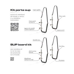 Kit porta sup porta passerella Delux inox 230x115mm Per tubi Ø 20/28mm