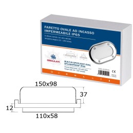 Plafoniera Led incasso ottone cromato 12V 20W OS1353302