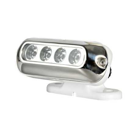 Faro 4 LED con Supporto Orientabile 20W/12-24V Base Fissaggio 120x40mm