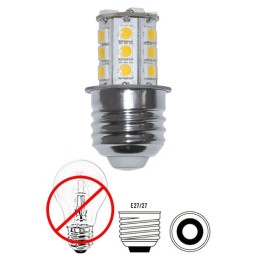 Lampadina a 24LED 10-15V 4W E27 3000K Bianca Calda 24SMD-5050