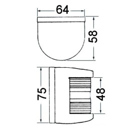 Luce di via in acc.inox Luce verde-rossa 112,5° e 112,5° 64x58xH75mm