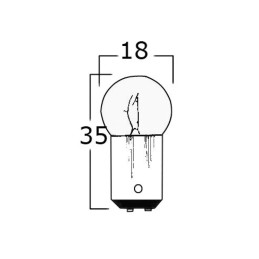 2 Lampadine bipolare 24V 5W BA15D con sfera piccola a poli paralleli