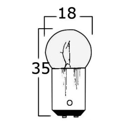 2 Lampadine bipolare 12V 5W BA15D con sfera piccola a poli paralleli