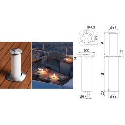 Luce a LED da tavolo Aurora a scomparsa 12/24V 7W 3000K OS1344800