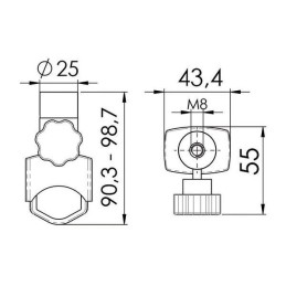 Base di fissaggio per fari Tipo per tubo Ø22/25mm N51525501196