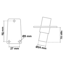 Asta fanale estraibile bianca Lampadina alogena 12V 10W 1A 60mm