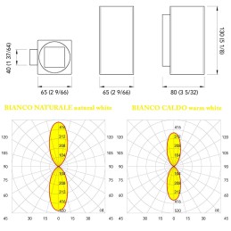 Quick Applique LED Alluminio QB TOWER 6+6W IP40 2 LED Bianco Caldo