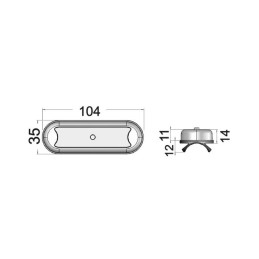 Plafoniera Bimini a 8 LED HD 12/24V 1,3W 3000K OS1352501