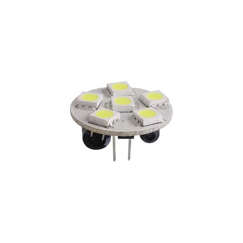 Lampadina 12/24V 1,2W 2700K 6LED G4 24mm attacco posteriore OS1445006