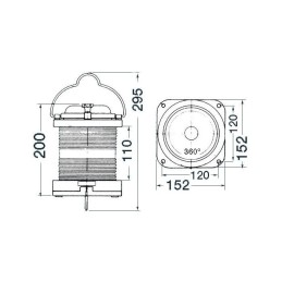 Fanale di via originali DHR RR55V Luce Rossa 360° 25W 24V MT2112603