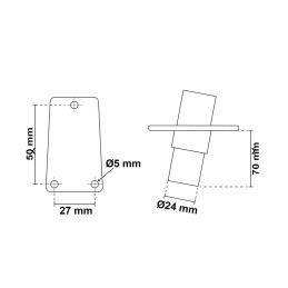 Asta fanale alogena Estraibile 360° 60cm 12V 10W 1A TRL3801530