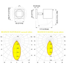 Quick Applique LED Alluminio QB SWIVEL 6W IP40 350 Bianco Caldo