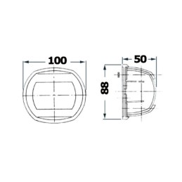 Fanale di via Nero Classic 12 Verde 112,5° destro 12V 10W OS1141002