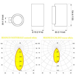 Quick Applique LED Inox TB 316 Tower 4W POWER LED IP65 Bianco Caldo