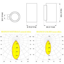 Quick Applique LED Inox TB 316 Tower 6W POWER LED IP65 Bianco Caldo