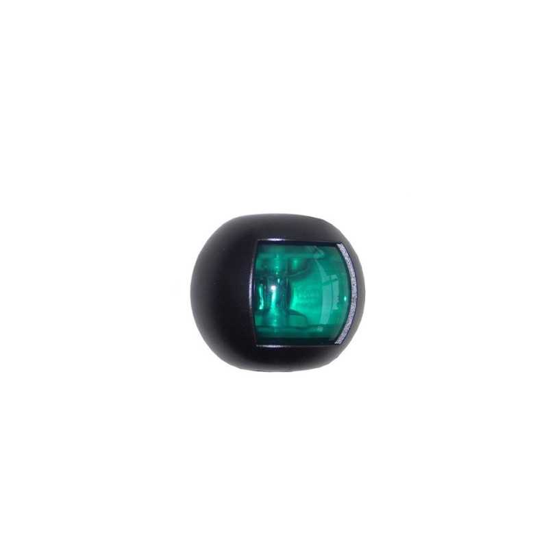 Fanale di via a LED Corpo Nero Luce Verde 112,5° Dritta Serie Delfi