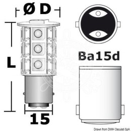 Lampadina BA15D LED 12/24V 3,6W 264Lm 2700K Bianca Calda OS1444312