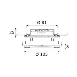 Foresti e Suardi Plafoniera Alogena 12/24V 20W Luce Bianca OS1348108