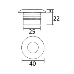 Luce di cortesia a LED 12/24V 0,3W Rossa OS1342906