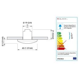 Quick Luci LED di Cortesia PATRICIA 0.48W 10-30V in Tecnopolimero