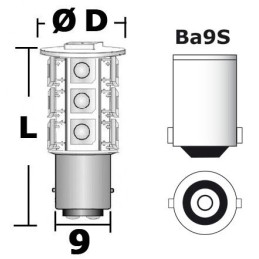 Lampadina LED 12V BA9S 8,5W 95lm per Fanali Luci di Cortesia di Via