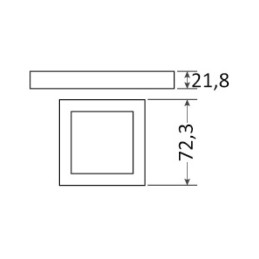 Plafoniera a LED ARUBA quadrata 12/24V 3W Bianca 3000K OS1344411