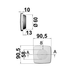 Plafoniera LED Square 12/24V 4,5W Bianca 3000K OS1344341