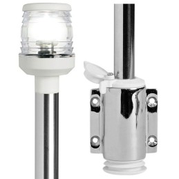 Asta Classic 360° inox Fissaggio a parete estraibile 100cm Bianco