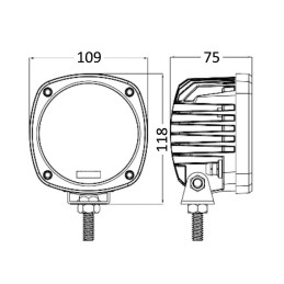 Faro LED HD Roll-Bar Orientabile 50W 10/30V 6000K SPOT 109x116x75mm