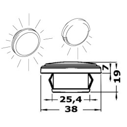 Luce di cortesia Tilly a LED 12/24V 0,5W Blu OS1342602