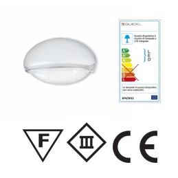 Quick Luci LED di Cortesia EYELID 0.5W 10-30V in Plastica Bianco 9010