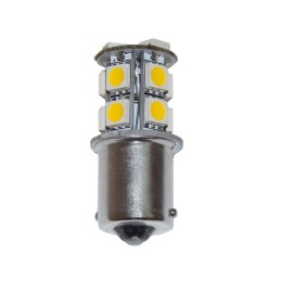 Lampadina a 13LED 10-15V 2,1W BA15S 3000K Bianca Calda 13SMD-5050