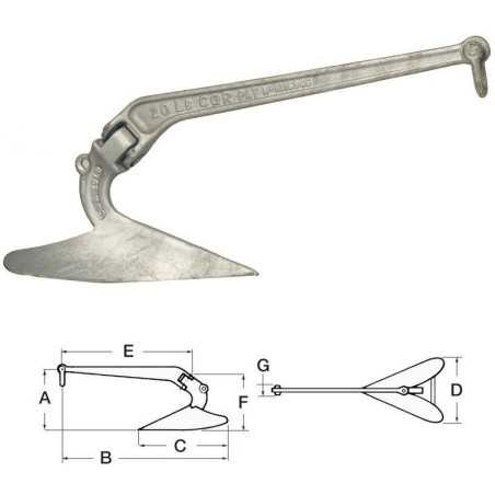 Ancora LEWMAR C.Q.R. Acciaio Zincato Caldo 12kg OS0114511