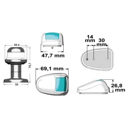 Fanale di via Orions 360° Bianco testa albero 12/24V OS1139603