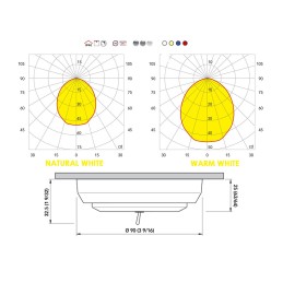 Quick Plafoniera LED SANDY C 2W 10-30V Inox Lucido con Interruttore