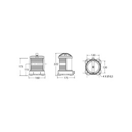 Fanale DHR Rosso 360° 24V 25W OS1141807