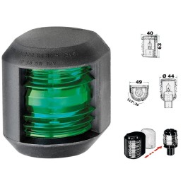 Fanale Utility 88 Verde 112,5° destro 12V 5W Nero OS1141202