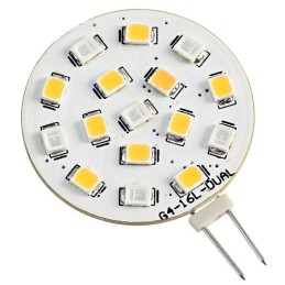 Lampadina G4 16 LED colore Bianco/Blu 12V 1,6/0,8W 3000K OS1445031