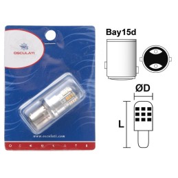 Lampadina LED BAY15D 12/24V 2,5W 240 Lumen Luce Bianca 3000K OS1444401