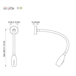 Quick Luce LED da lettura MAYA 30 1.5W Alluminio Cromato B.Naturale