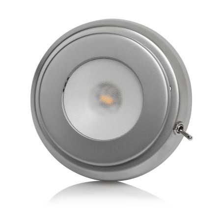 Quick Plafoniera LED TIM CS 2W 10-30V Inox Satinato con Interruttore