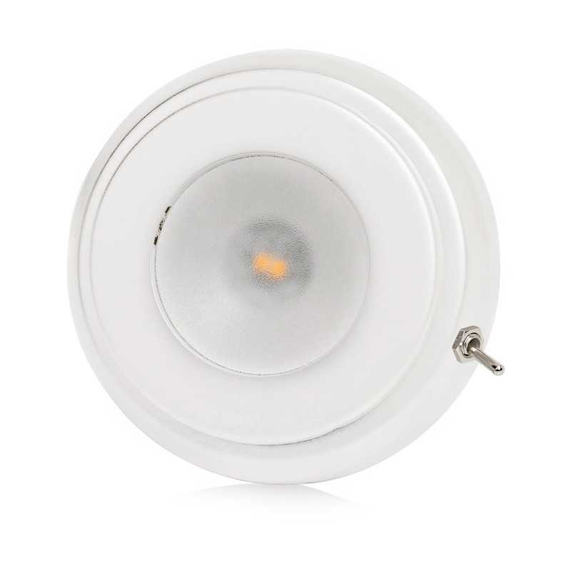 Quick Plafoniera LED TIM CS 2W 10-30V Inox Bianco 9010 e Interruttore